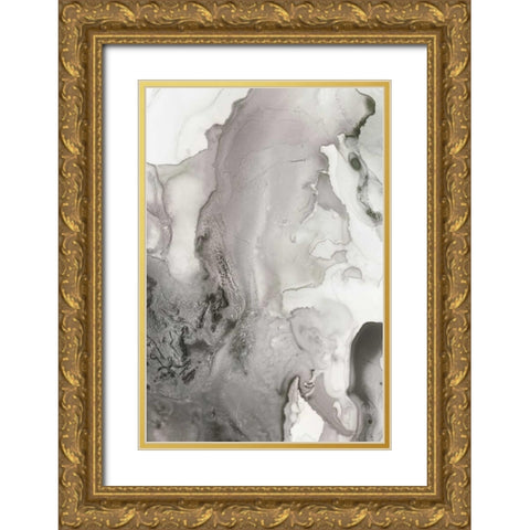 Mint Bubbles III Grey Version Gold Ornate Wood Framed Art Print with Double Matting by PI Studio