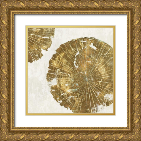 Gold Plate I Gold Ornate Wood Framed Art Print with Double Matting by PI Studio