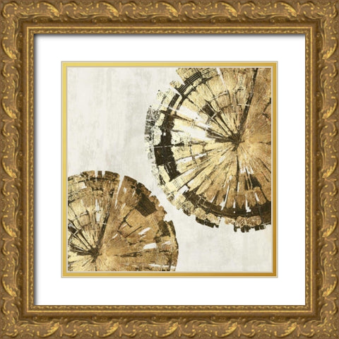 Gold Plate III Gold Ornate Wood Framed Art Print with Double Matting by PI Studio
