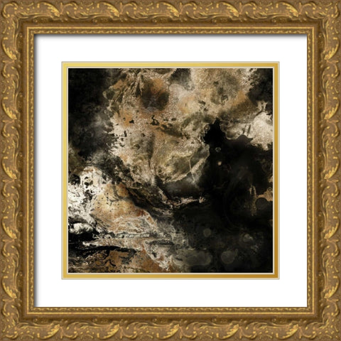 Gold Marbled Abstract II Gold Ornate Wood Framed Art Print with Double Matting by PI Studio