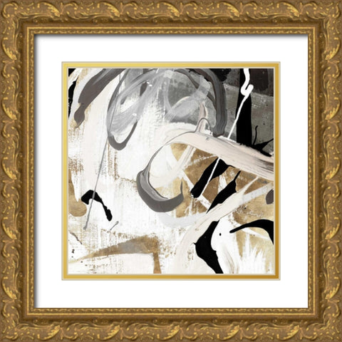 Tangled I Gold Ornate Wood Framed Art Print with Double Matting by PI Studio