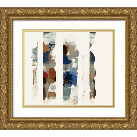 Cubic Abstract II Gold Ornate Wood Framed Art Print with Double Matting by PI Studio