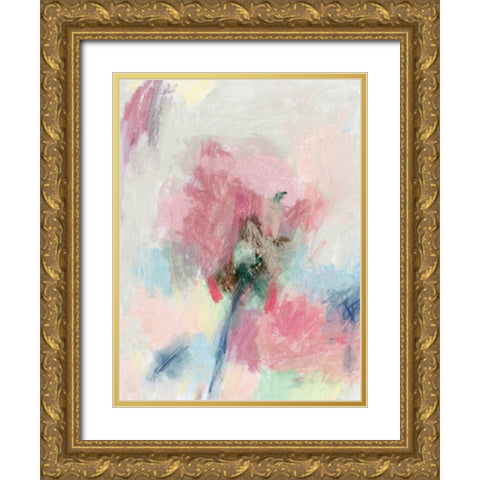 Pastel Floral II Gold Ornate Wood Framed Art Print with Double Matting by PI Studio