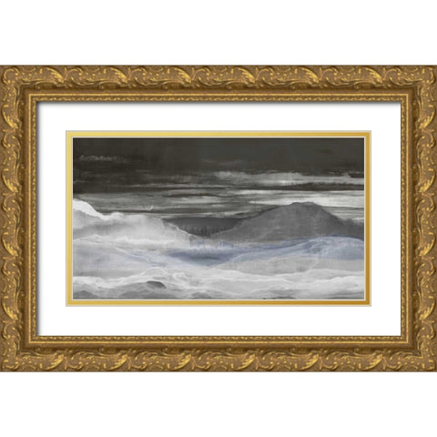 Black Rock Gold Ornate Wood Framed Art Print with Double Matting by PI Studio