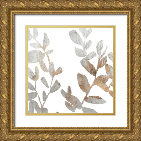 Marble Foliage I Gold Ornate Wood Framed Art Print with Double Matting by PI Studio