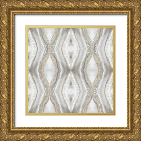 Neutral Kaleidoscope I Gold Ornate Wood Framed Art Print with Double Matting by PI Studio