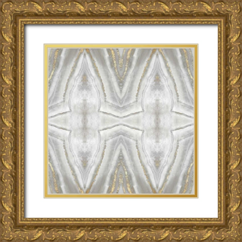 Neutral Kaleidoscope II Gold Ornate Wood Framed Art Print with Double Matting by PI Studio