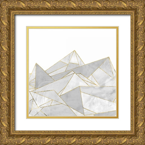Marbled Geo Mountains I Gold Ornate Wood Framed Art Print with Double Matting by PI Studio