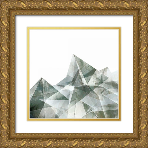 Paper Mountains I Gold Ornate Wood Framed Art Print with Double Matting by PI Studio