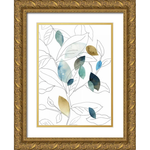 Frond I Gold Ornate Wood Framed Art Print with Double Matting by PI Studio
