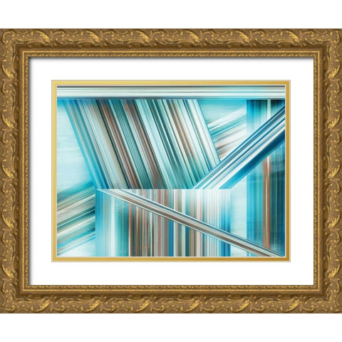 Glitchy II Gold Ornate Wood Framed Art Print with Double Matting by PI Studio