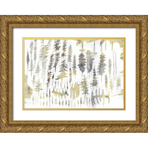 Tree Party Gold Ornate Wood Framed Art Print with Double Matting by PI Studio