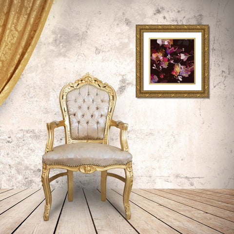 Glitchy Floral III Gold Ornate Wood Framed Art Print with Double Matting by PI Studio