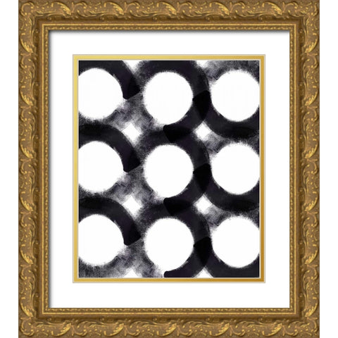 The circle III Gold Ornate Wood Framed Art Print with Double Matting by PI Studio
