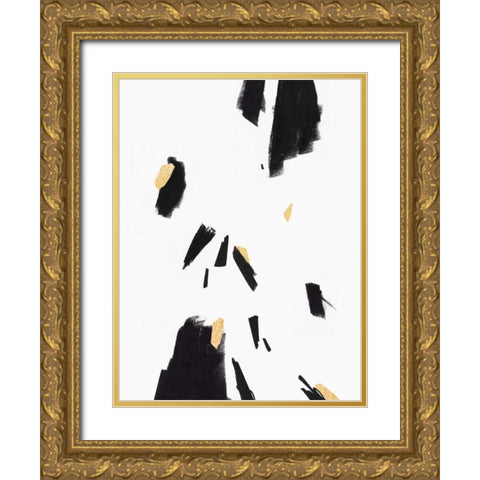 Falling II Gold Ornate Wood Framed Art Print with Double Matting by PI Studio