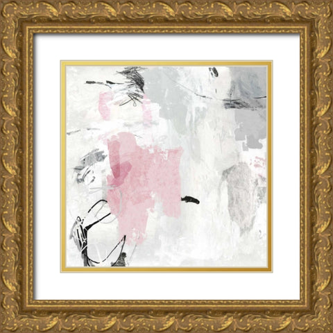 Gray Pink II Gold Ornate Wood Framed Art Print with Double Matting by PI Studio