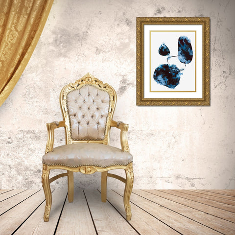 Blue Stone I Gold Ornate Wood Framed Art Print with Double Matting by PI Studio