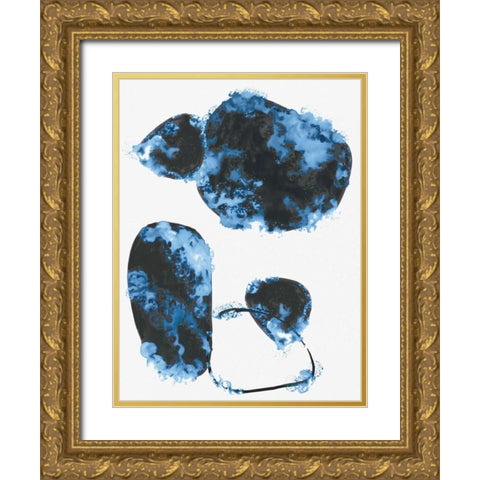 Blue Stone II Gold Ornate Wood Framed Art Print with Double Matting by PI Studio