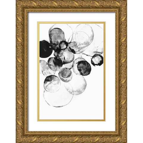 Black Rings I Gold Ornate Wood Framed Art Print with Double Matting by PI Studio