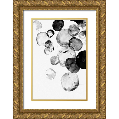 Black Rings II Gold Ornate Wood Framed Art Print with Double Matting by PI Studio