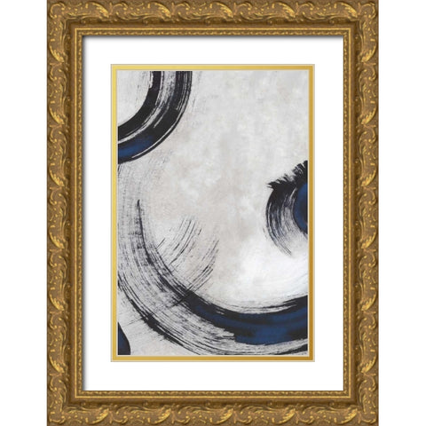 Stroke III Gold Ornate Wood Framed Art Print with Double Matting by PI Studio
