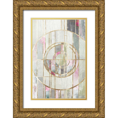 Blush Deco I Gold Ornate Wood Framed Art Print with Double Matting by PI Studio