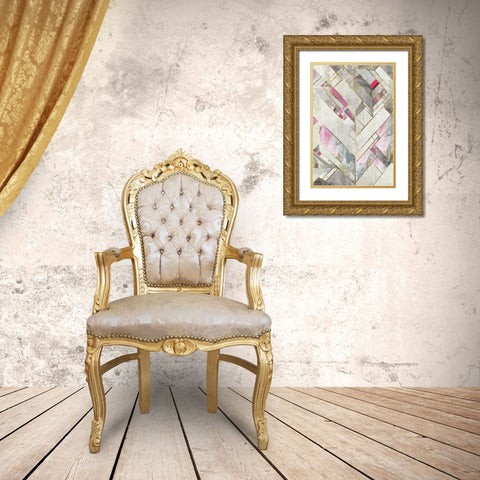 Blush Deco II Gold Ornate Wood Framed Art Print with Double Matting by PI Studio