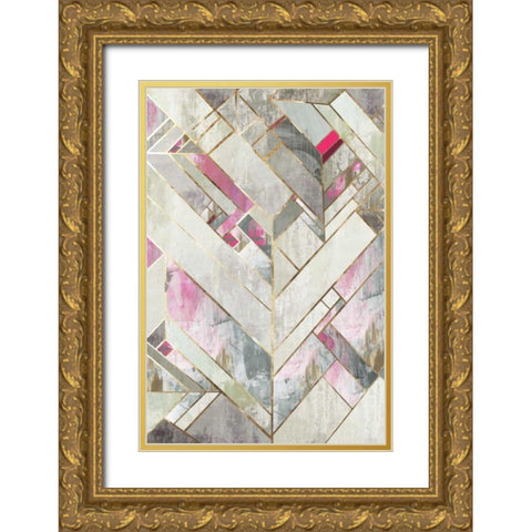 Blush Deco II Gold Ornate Wood Framed Art Print with Double Matting by PI Studio