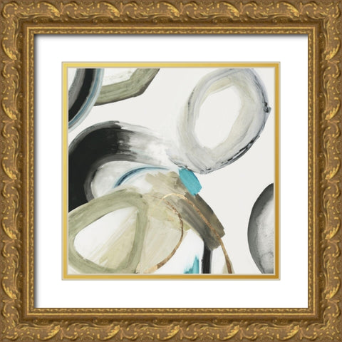 Rings and Lines I Gold Ornate Wood Framed Art Print with Double Matting by PI Studio