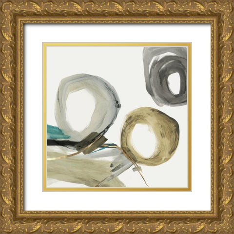 Rings and Lines II Gold Ornate Wood Framed Art Print with Double Matting by PI Studio