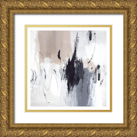 Scribble I Gold Ornate Wood Framed Art Print with Double Matting by PI Studio