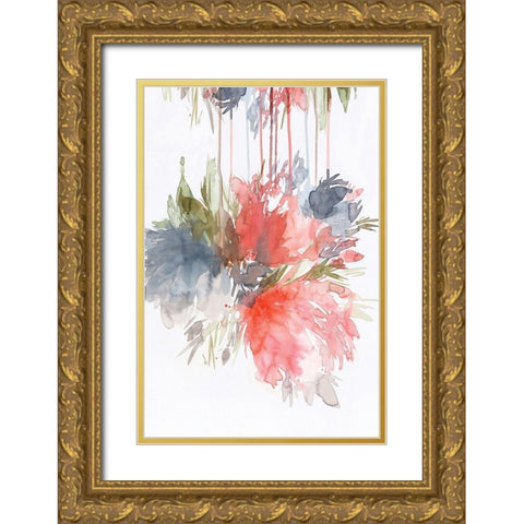 Splatter I Gold Ornate Wood Framed Art Print with Double Matting by PI Studio