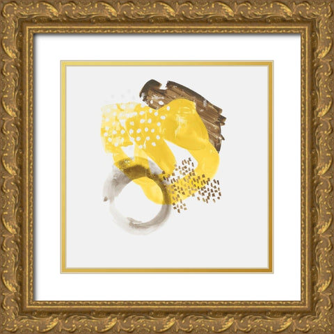 Painted Yellow II Gold Ornate Wood Framed Art Print with Double Matting by PI Studio
