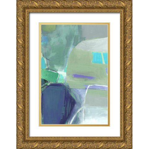 Green Envy II  Gold Ornate Wood Framed Art Print with Double Matting by PI Gallerie
