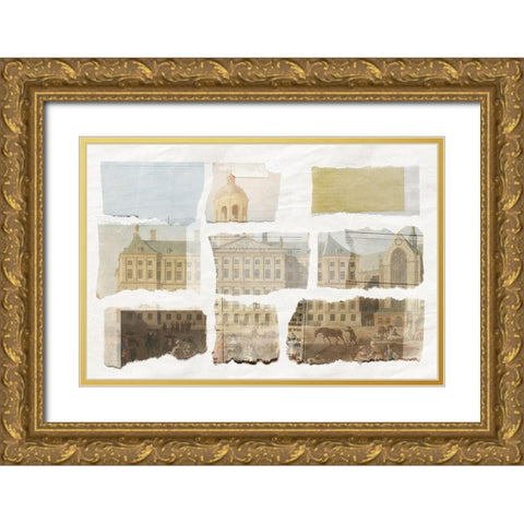 Old Town I Gold Ornate Wood Framed Art Print with Double Matting by PI Studio