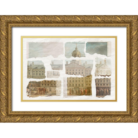 Old Town II Gold Ornate Wood Framed Art Print with Double Matting by PI Studio