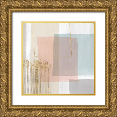 Blushed I Gold Ornate Wood Framed Art Print with Double Matting by PI Studio