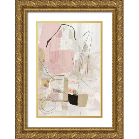 Reflection Abstract  Gold Ornate Wood Framed Art Print with Double Matting by PI Studio