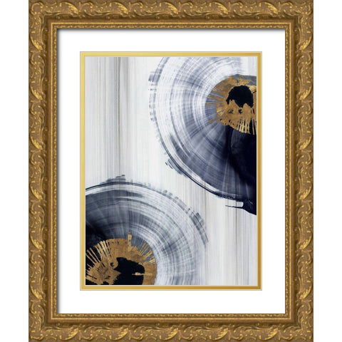 Circling  Gold Ornate Wood Framed Art Print with Double Matting by PI Studio