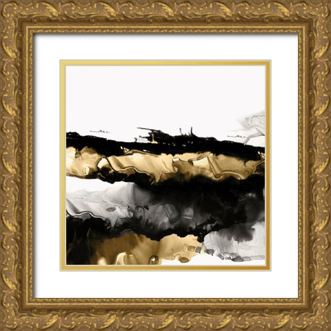 Drizzle II   Gold Ornate Wood Framed Art Print with Double Matting by PI Studio