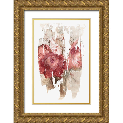 Crimson Lust I  Gold Ornate Wood Framed Art Print with Double Matting by PI Studio