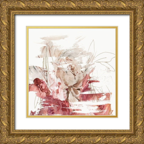 Crimson Lust II  Gold Ornate Wood Framed Art Print with Double Matting by PI Studio