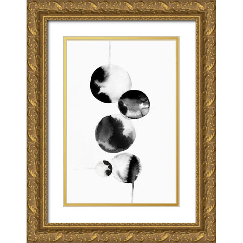 Dripping Bubbles I  Gold Ornate Wood Framed Art Print with Double Matting by PI Studio