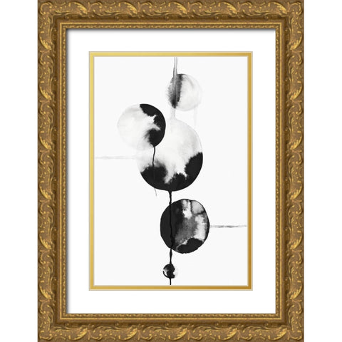 Dripping Bubbles II  Gold Ornate Wood Framed Art Print with Double Matting by PI Studio