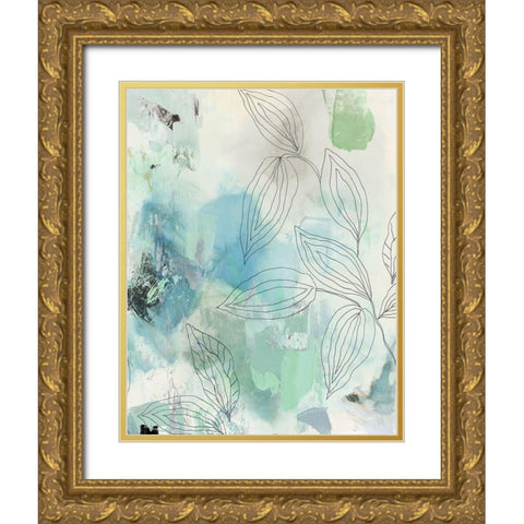 Bloomer I Gold Ornate Wood Framed Art Print with Double Matting by PI Studio