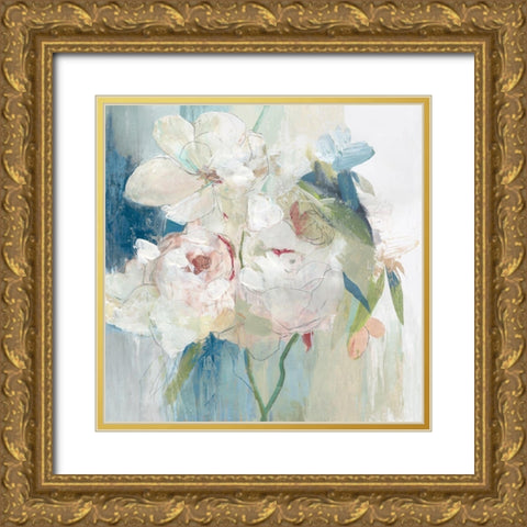 Blissful Peony I  Gold Ornate Wood Framed Art Print with Double Matting by PI Studio