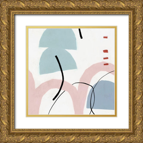 Elasticity II Blush Version  Gold Ornate Wood Framed Art Print with Double Matting by PI Studio