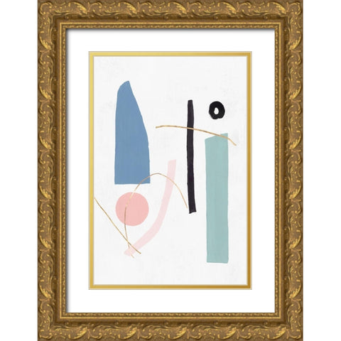 Precision I Blush Version  Gold Ornate Wood Framed Art Print with Double Matting by PI Studio