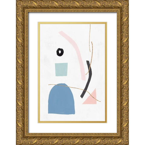 Precision II Blush Version  Gold Ornate Wood Framed Art Print with Double Matting by PI Studio