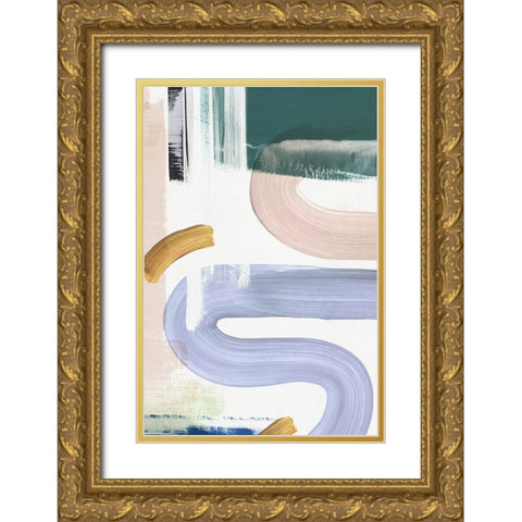 Visions Forms II Gold Ornate Wood Framed Art Print with Double Matting by PI Studio